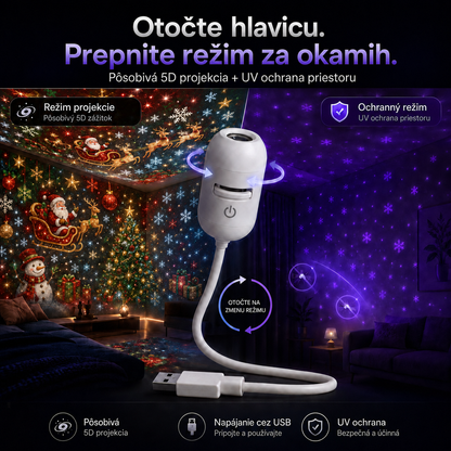 🎅𝑺𝑪𝑵𝑫𝑹®🎄🎄 Inteligentný HD projektor nočnej oblohy s dynamickým 5D holografickým efektom novej generácie