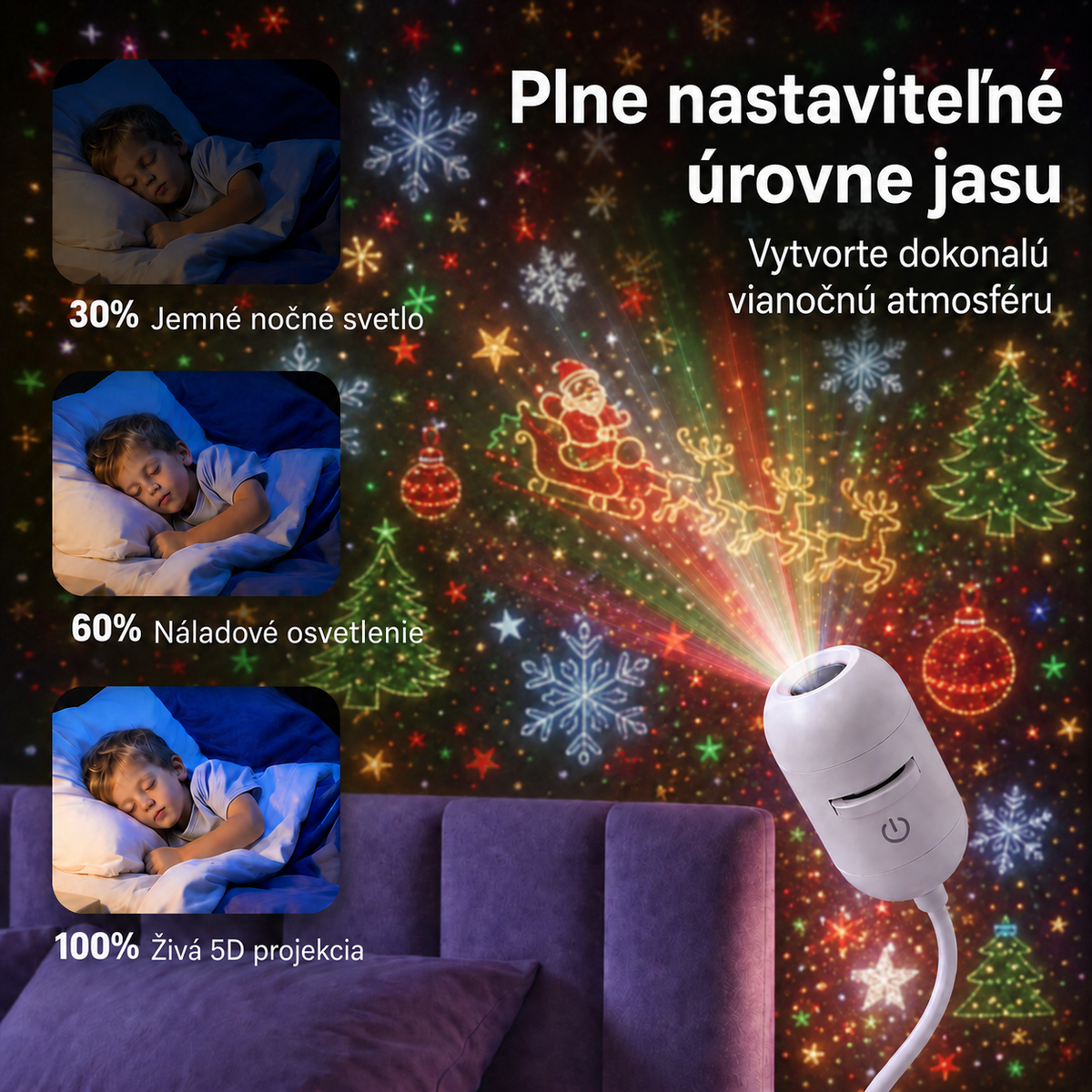 🎅𝑺𝑪𝑵𝑫𝑹®🎄🎄 Inteligentný HD projektor nočnej oblohy s dynamickým 5D holografickým efektom novej generácie