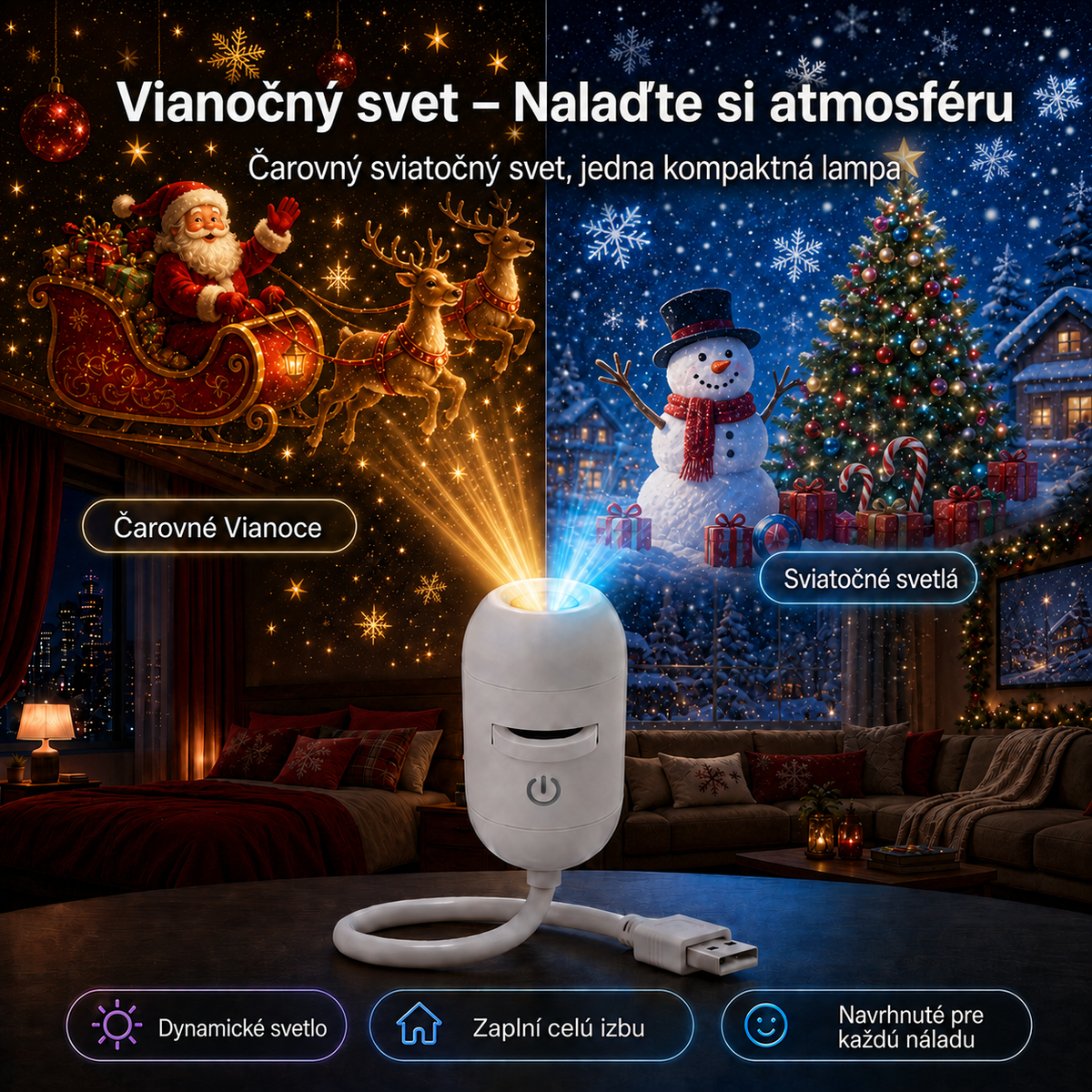 🎅𝑺𝑪𝑵𝑫𝑹®🎄🎄 Inteligentný HD projektor nočnej oblohy s dynamickým 5D holografickým efektom novej generácie